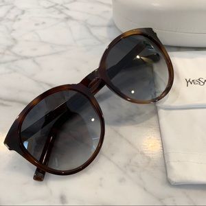 Saint Laurent tortoise shell round sunglasses